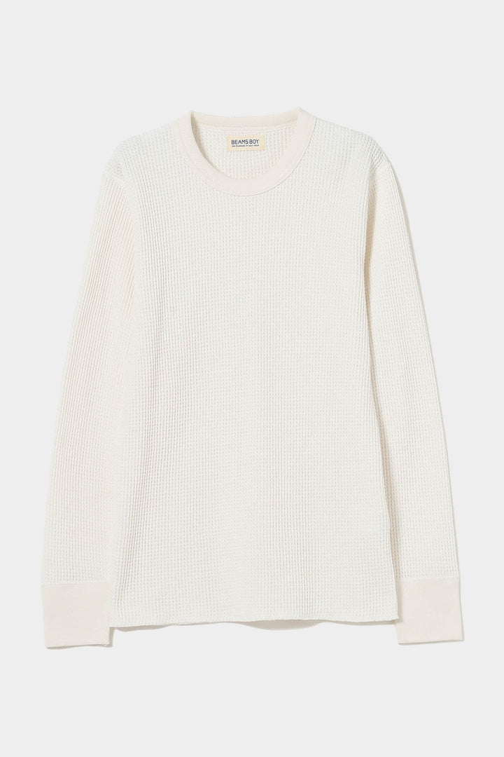 Cotton Thermal Crew Neck - White