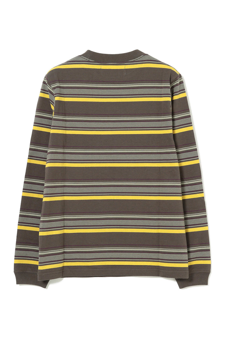 Embroidery Stripe Long Sleeve T-Shirt - Sage