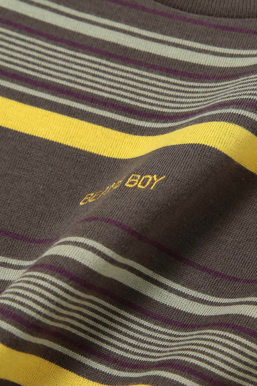 Embroidery Stripe Long Sleeve T-Shirt - Sage