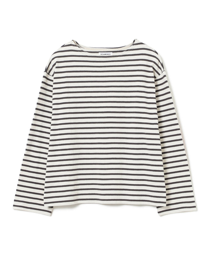 Elbow Patch Long Sleeve T-shirt - Ivory Stripe