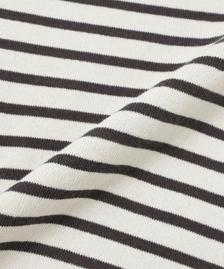 Elbow Patch Long Sleeve T-shirt - Ivory Stripe