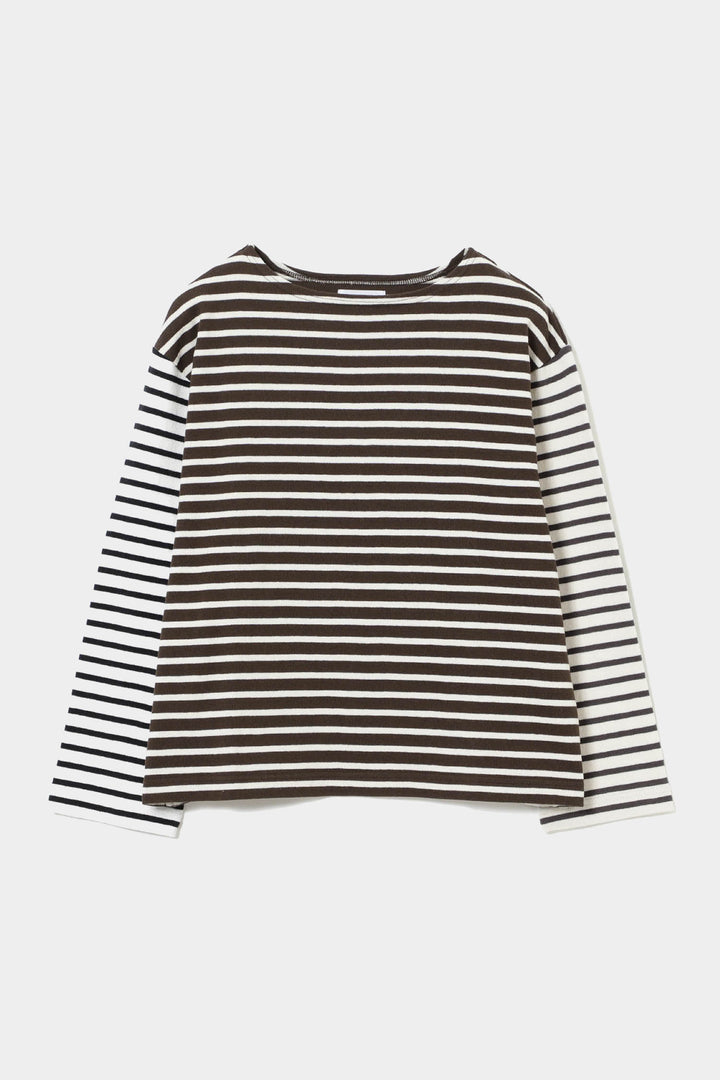 Elbow Patch Long Sleeve T-Shirt - Block Colour Stripe
