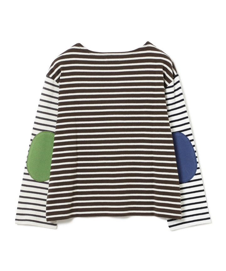 Elbow Patch Long Sleeve T-shirt - Block Colour Stripe