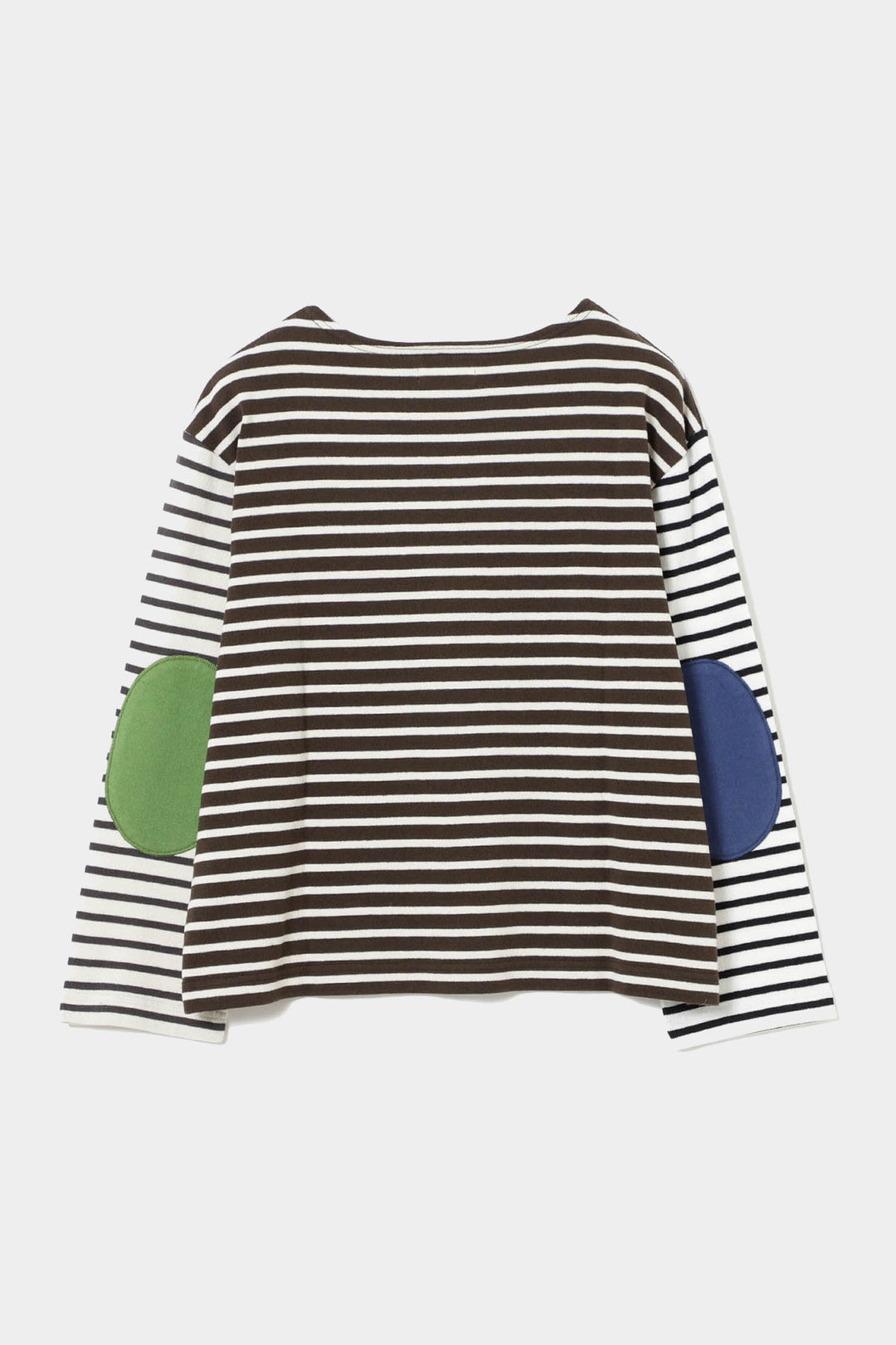 Elbow Patch Long Sleeve T-Shirt - Block Colour Stripe