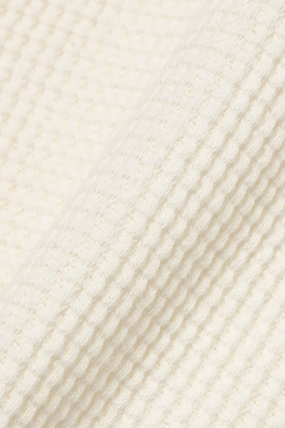 Cotton Thermal Crew Neck - White