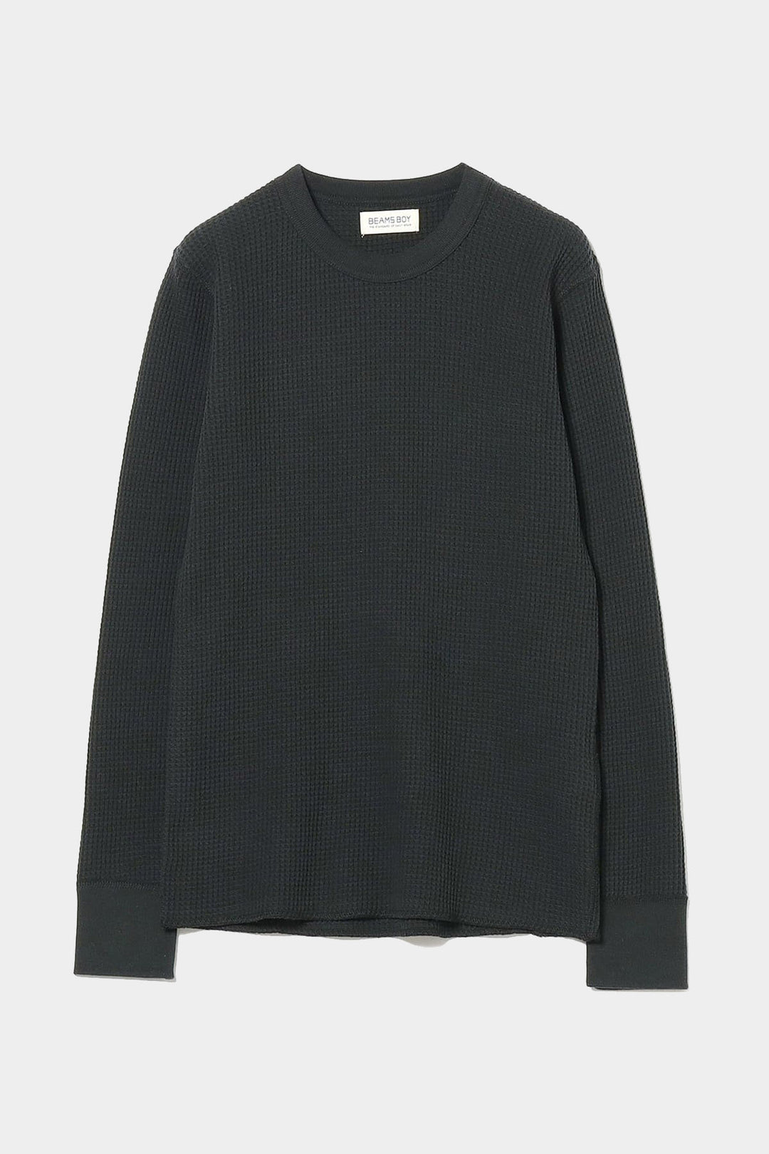 Cotton Thermal Crew Neck - Black