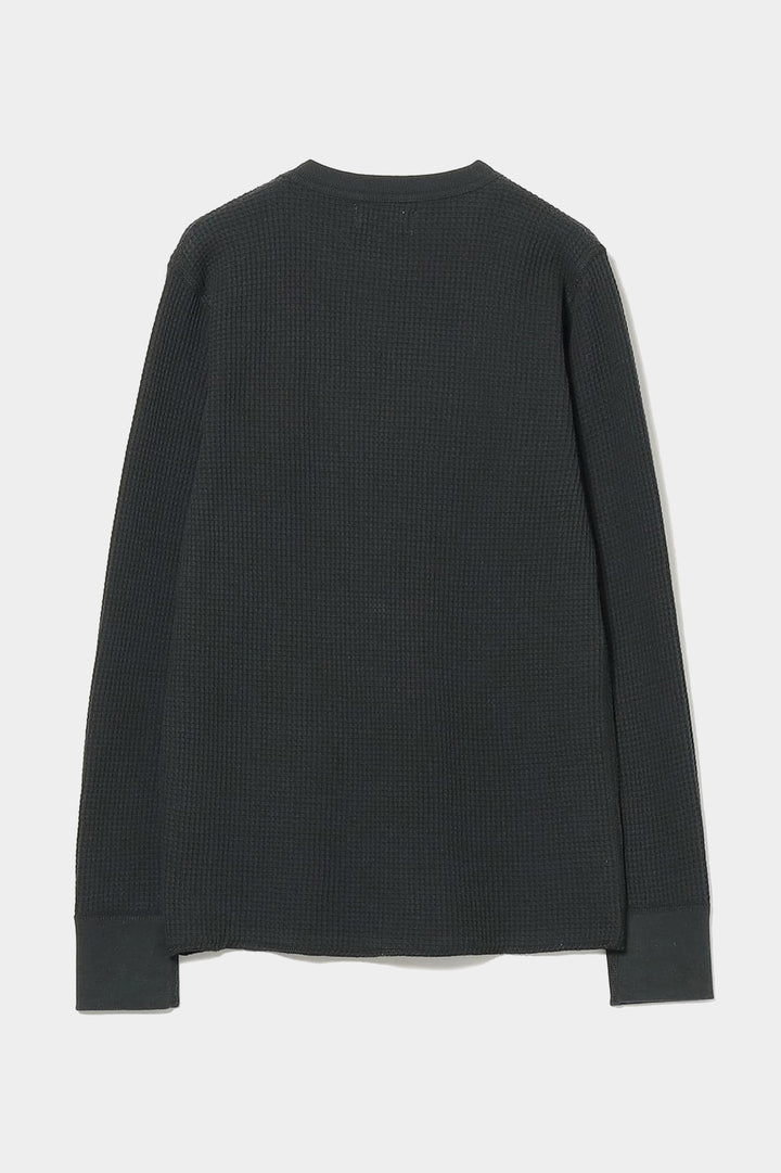 Cotton Thermal Crew Neck - Black