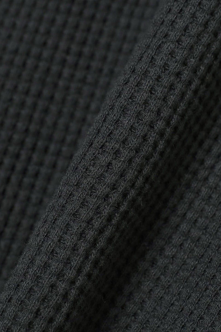 Cotton Thermal Crew Neck - Black