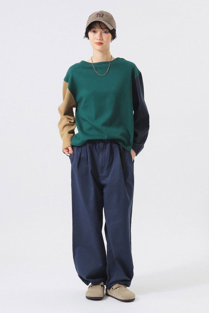 Elbow Patch Long Sleeve T-Shirt - Colour Block