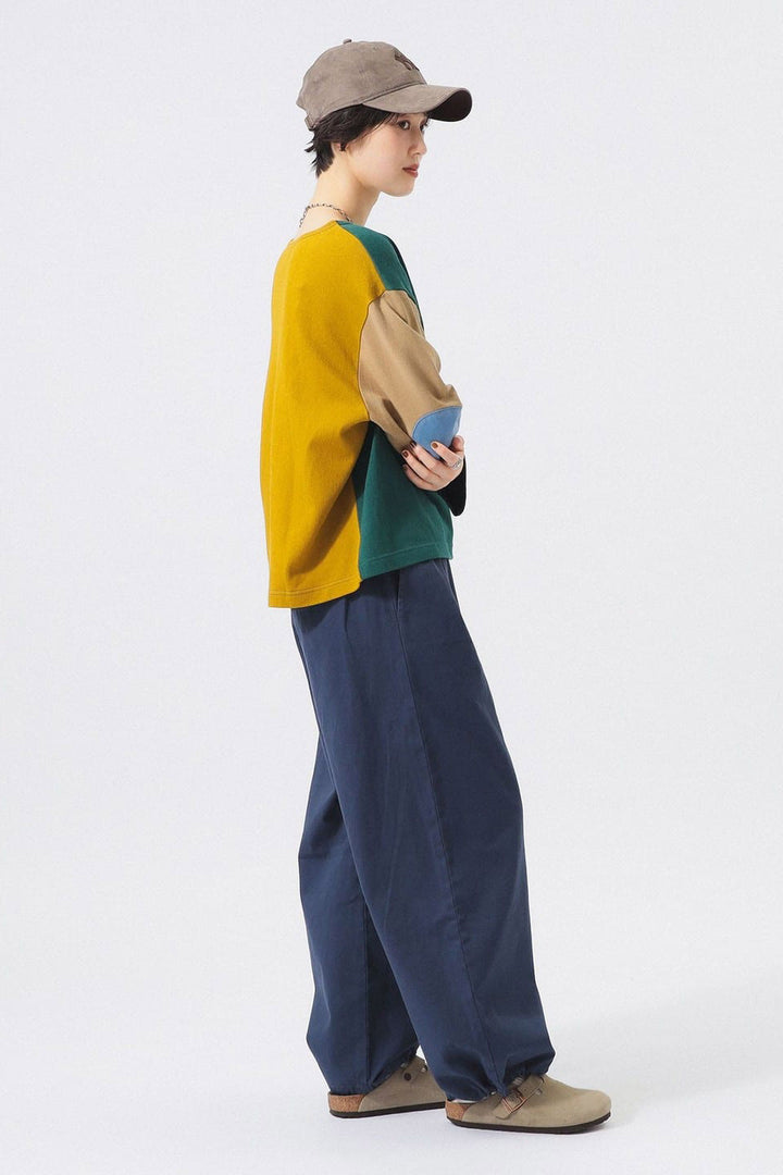 Elbow Patch Long Sleeve T-Shirt - Colour Block