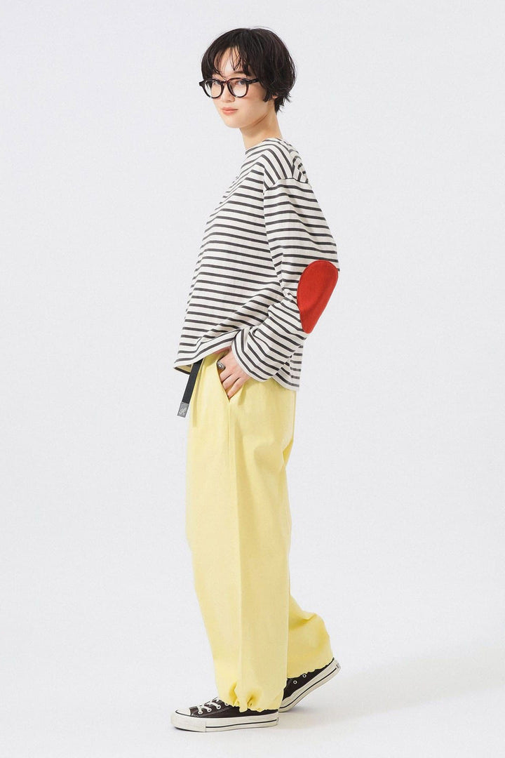 Elbow Patch Long Sleeve T-Shirt - Ivory Stripe