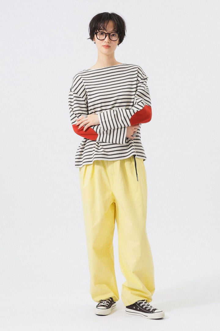 Elbow Patch Long Sleeve T-Shirt - Ivory Stripe