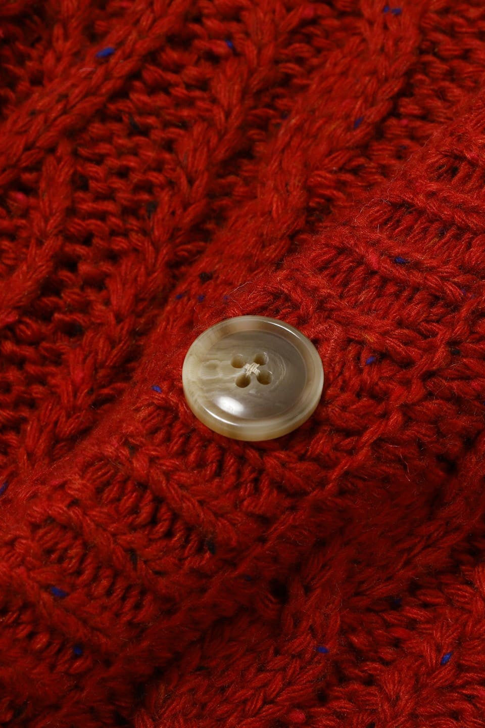 Colour Nep Aran Cardigan - Red