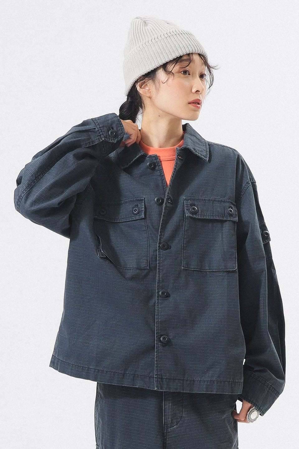 Ripstop Military Jacket - Navy - Frontiers Woman
