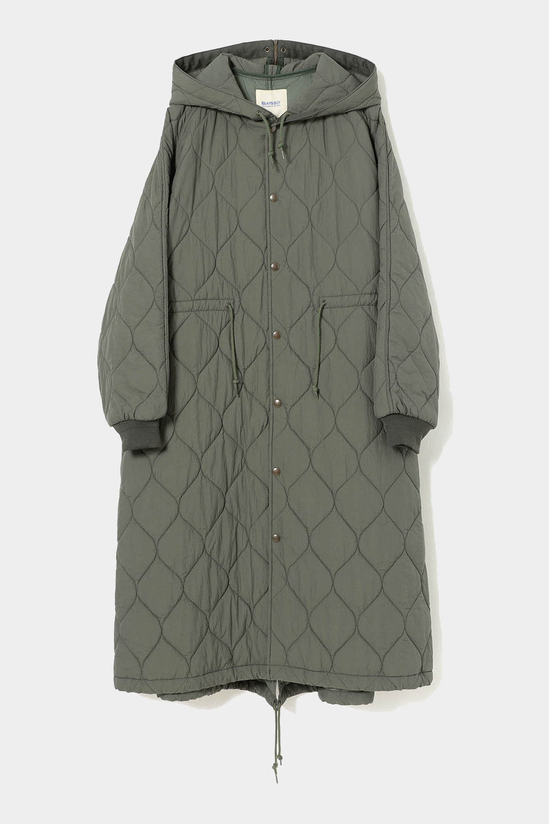 Nylon Quilting Hood Coat - Olive