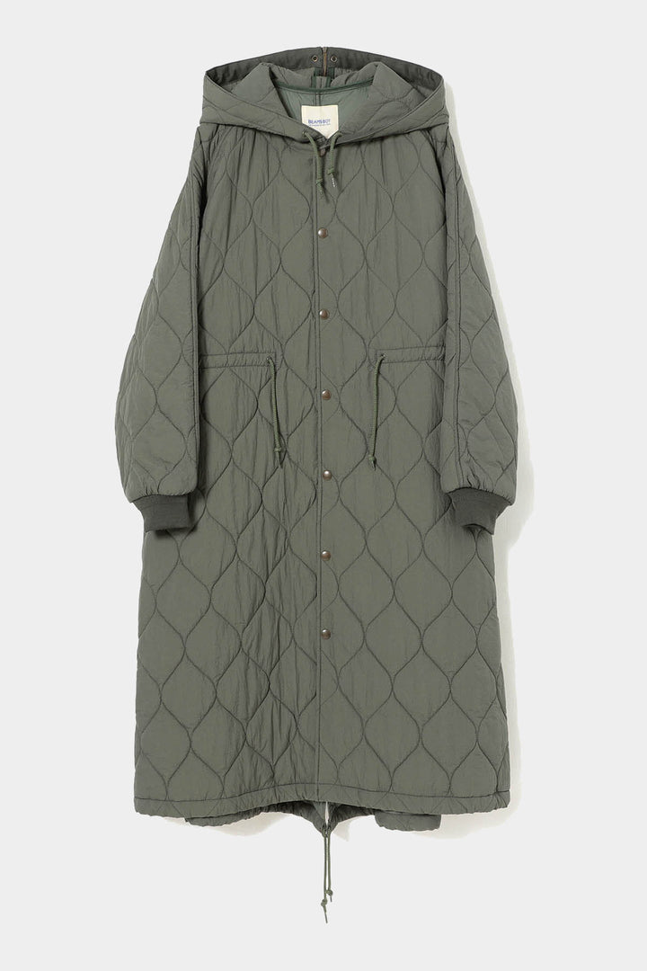 Nylon Quilting Hood Coat - Olive