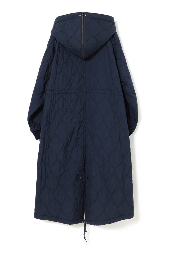 Nylon Quilting Hood Coat - Navy