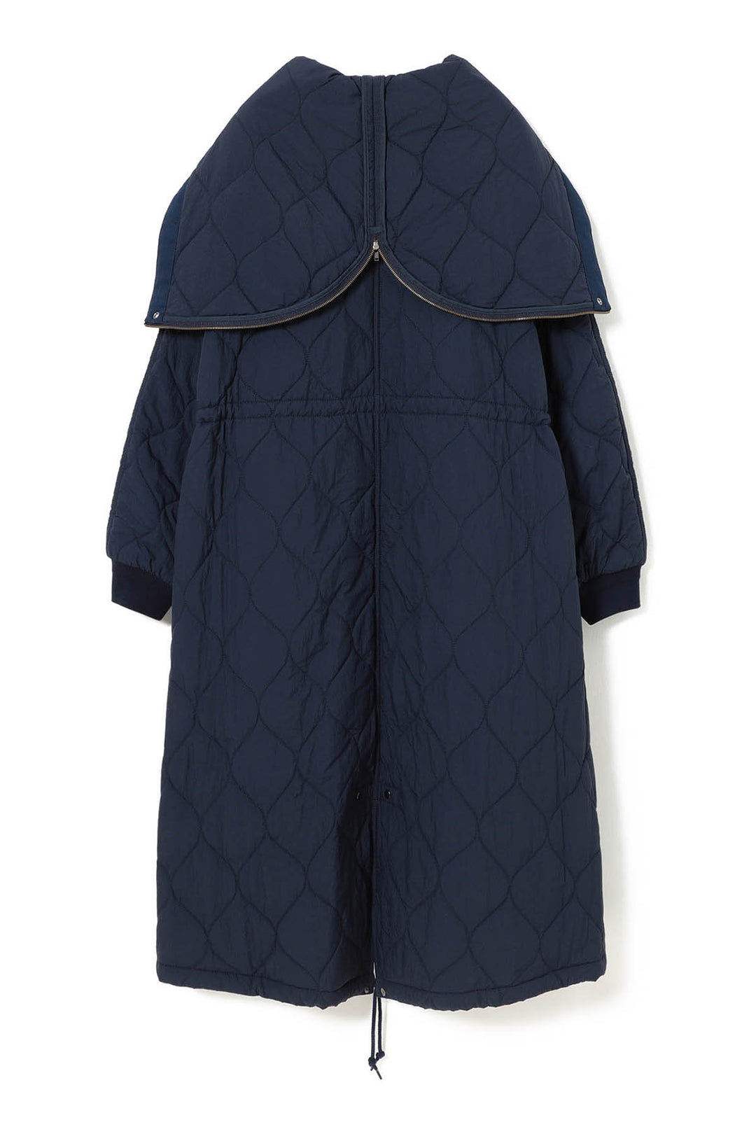 Nylon Quilting Hood Coat - Navy