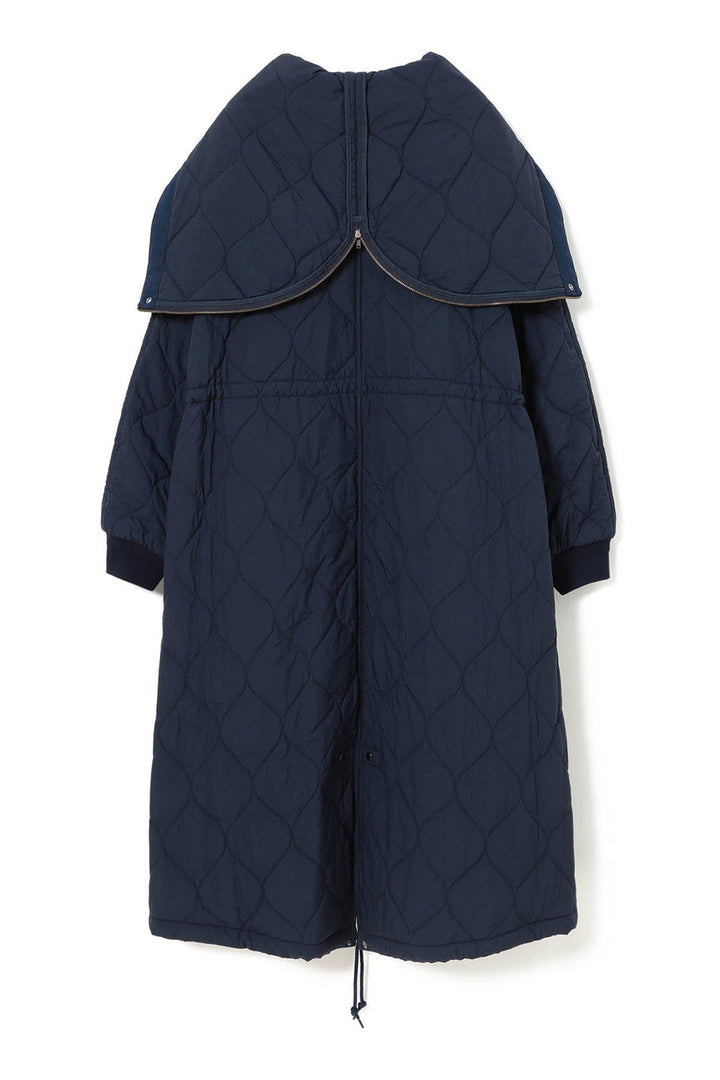Nylon Quilting Hood Coat - Navy