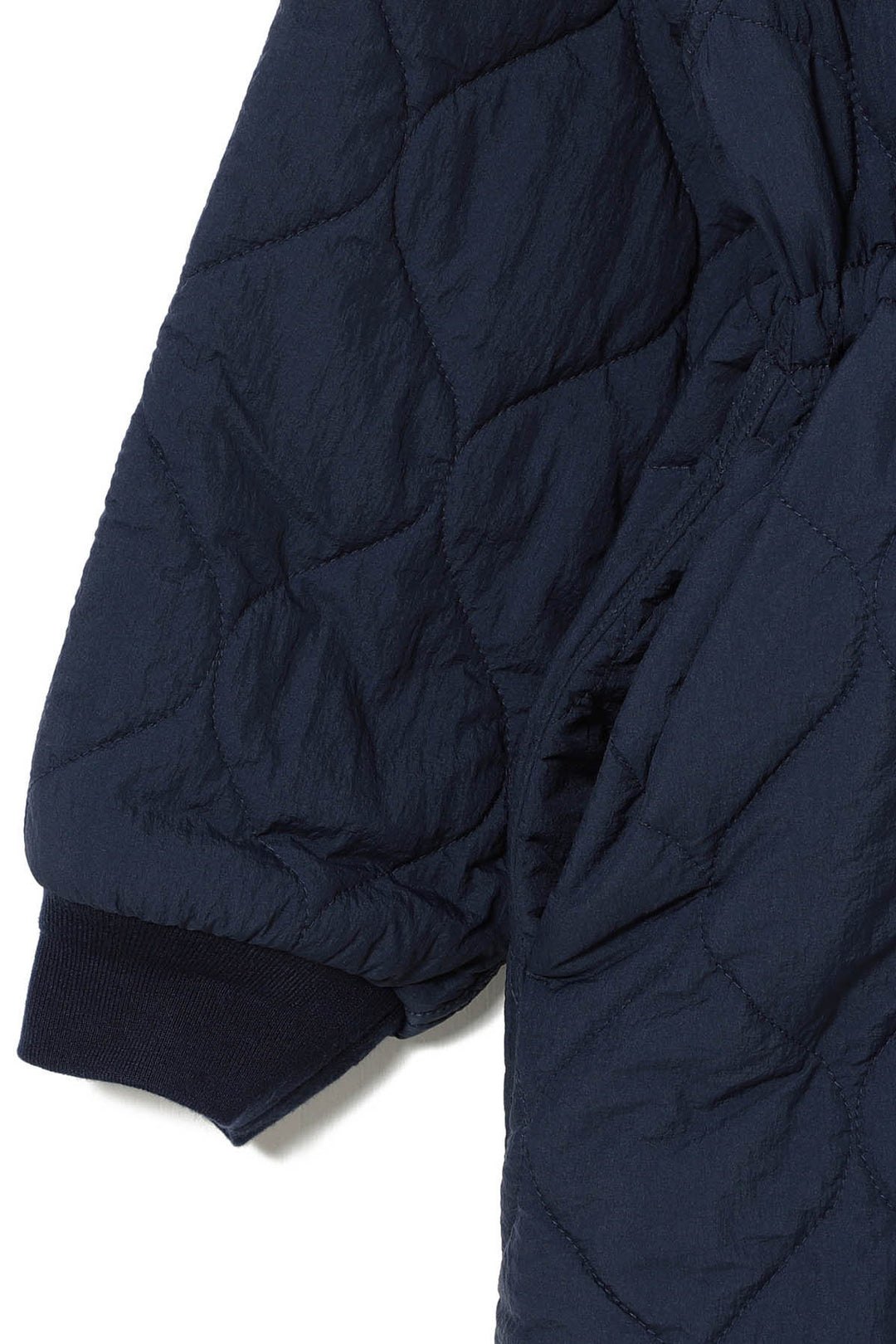 Nylon Quilting Hood Coat - Navy