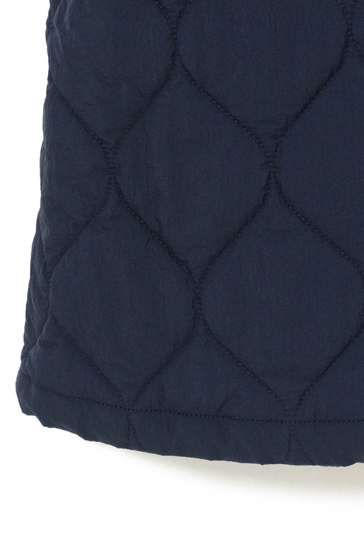 Nylon Quilting Hood Coat - Navy