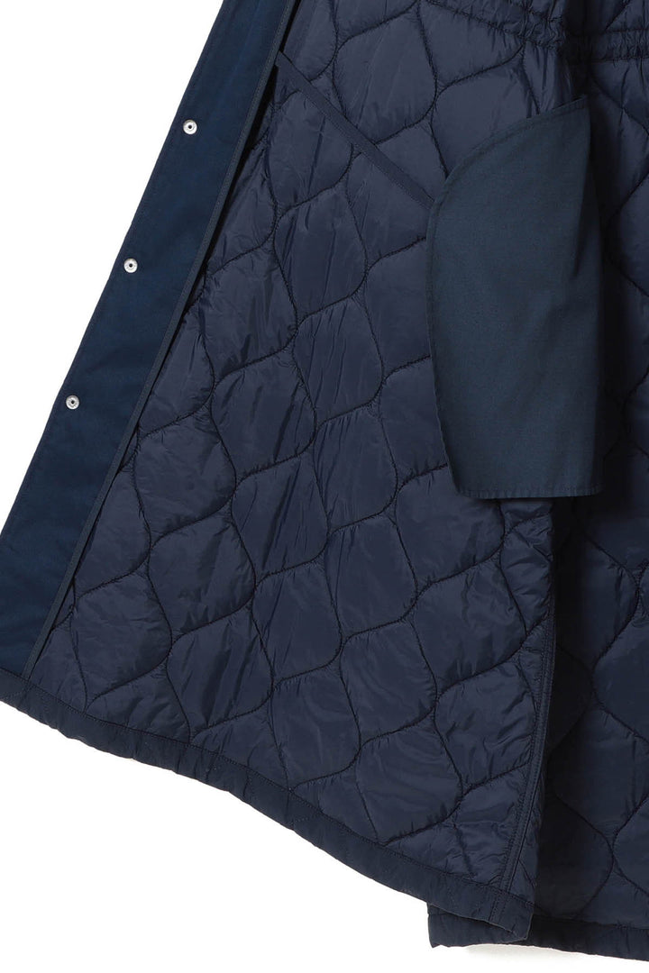 Nylon Quilting Hood Coat - Navy