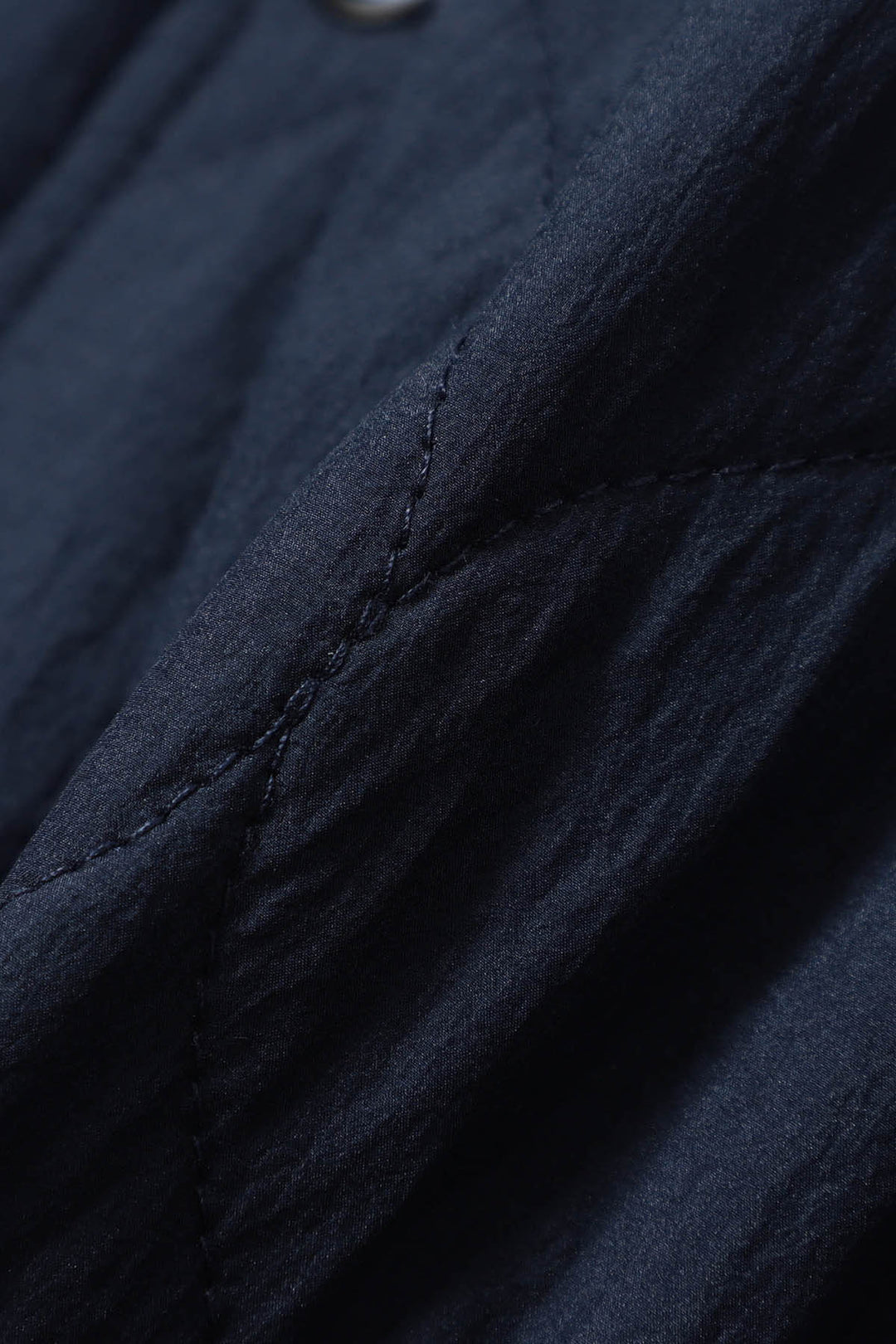 Nylon Quilting Hood Coat - Navy