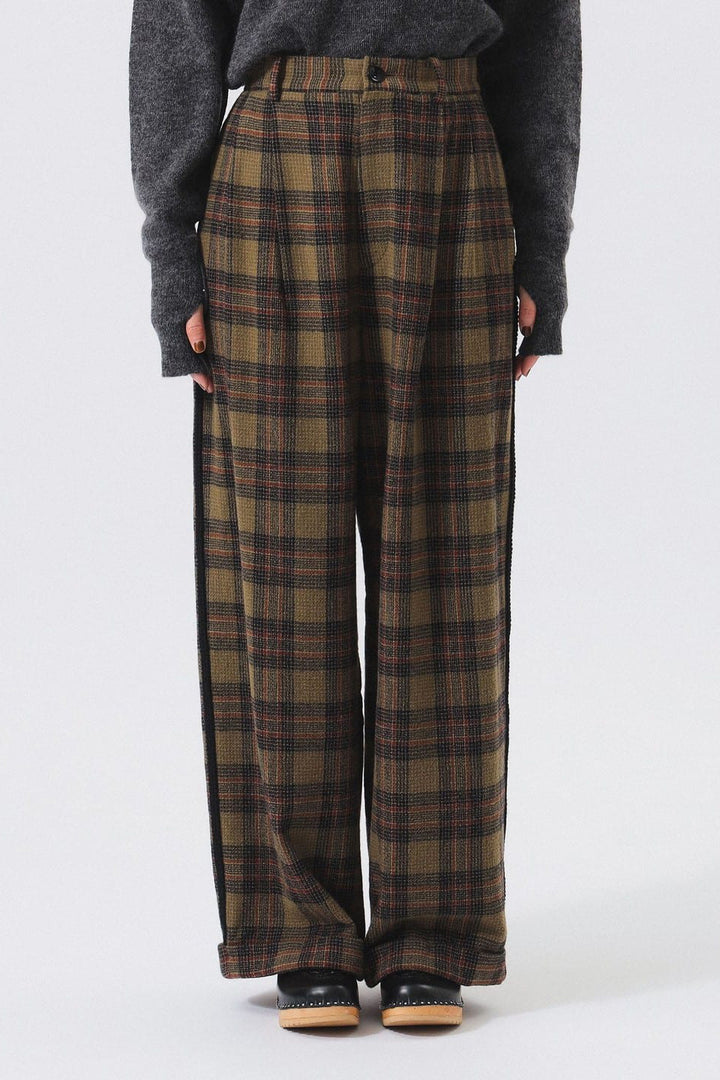 Wool Check Pant - Khaki