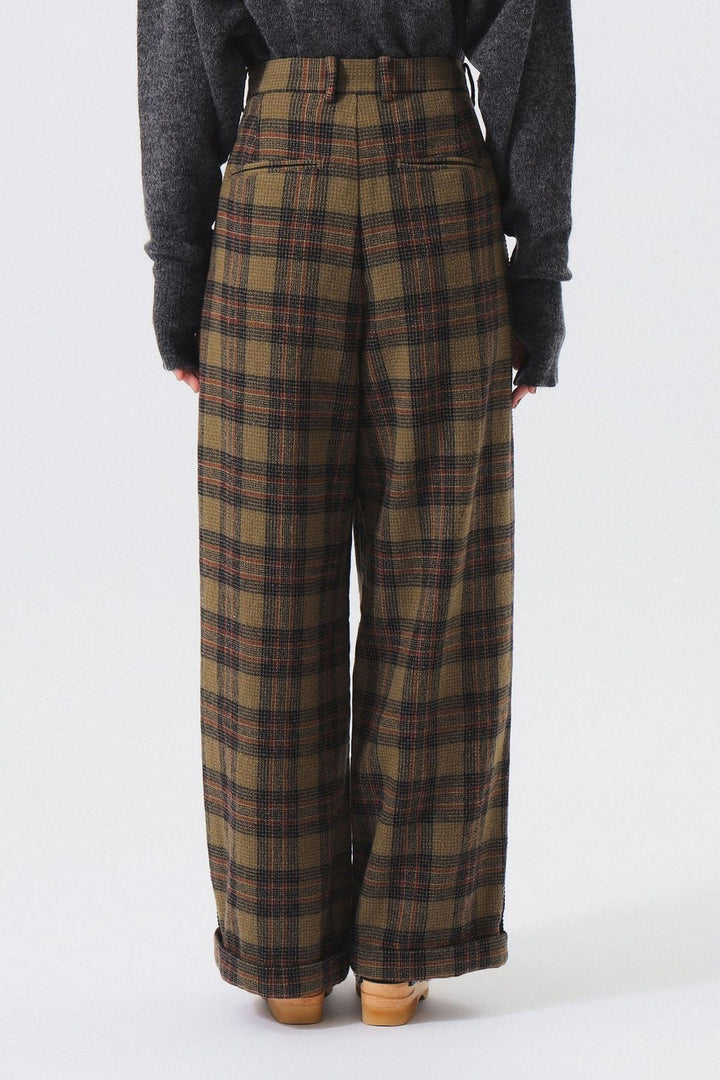 Wool Check Pant - Khaki