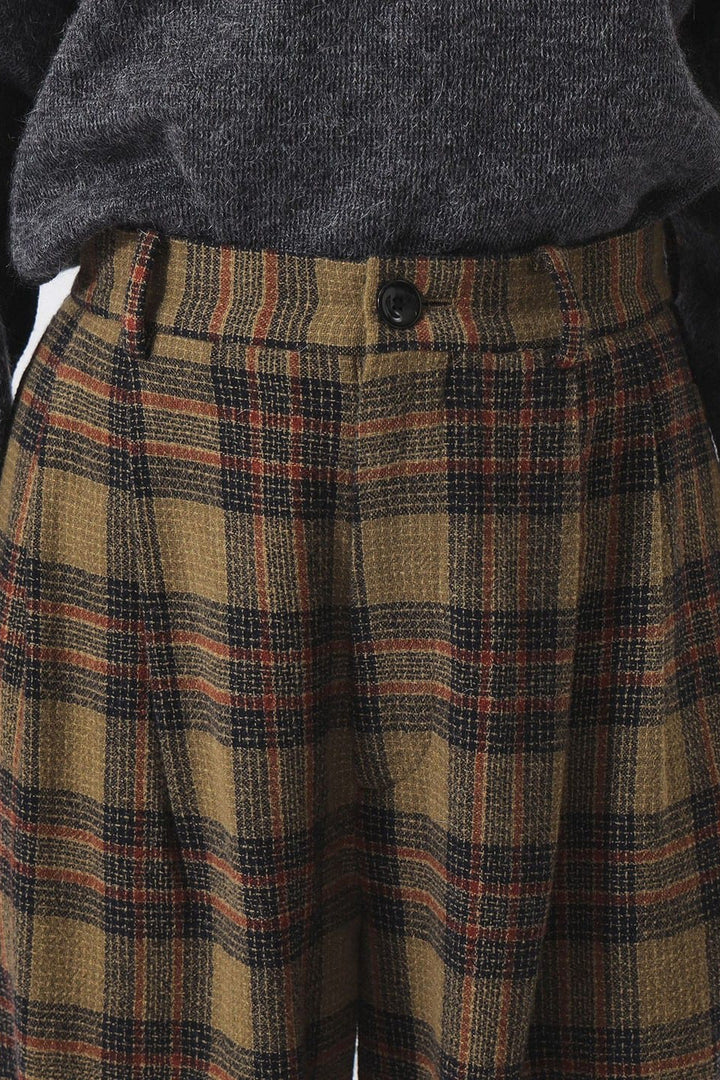 Wool Check Pant - Khaki
