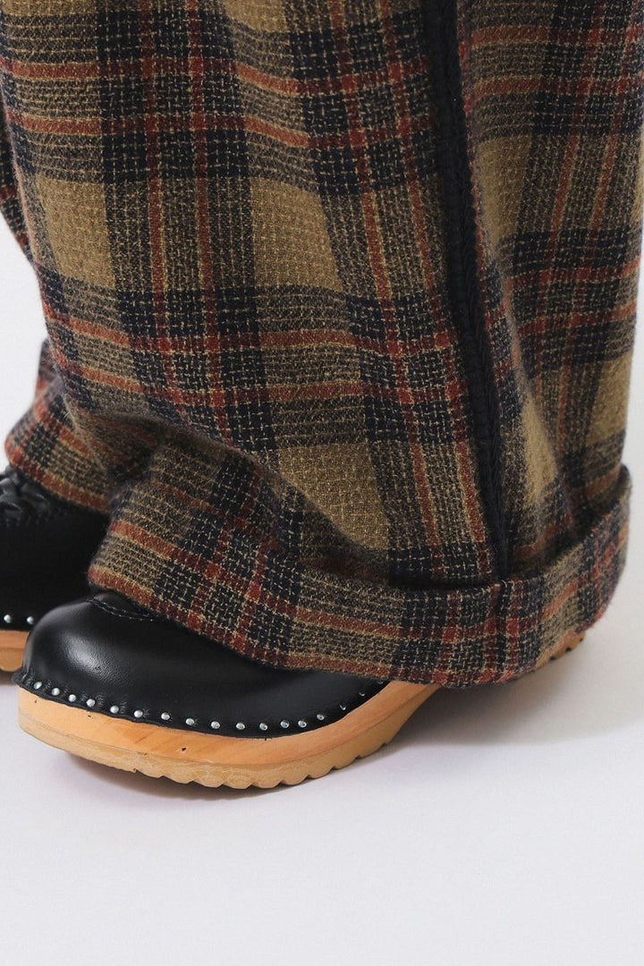 Wool Check Pant - Khaki