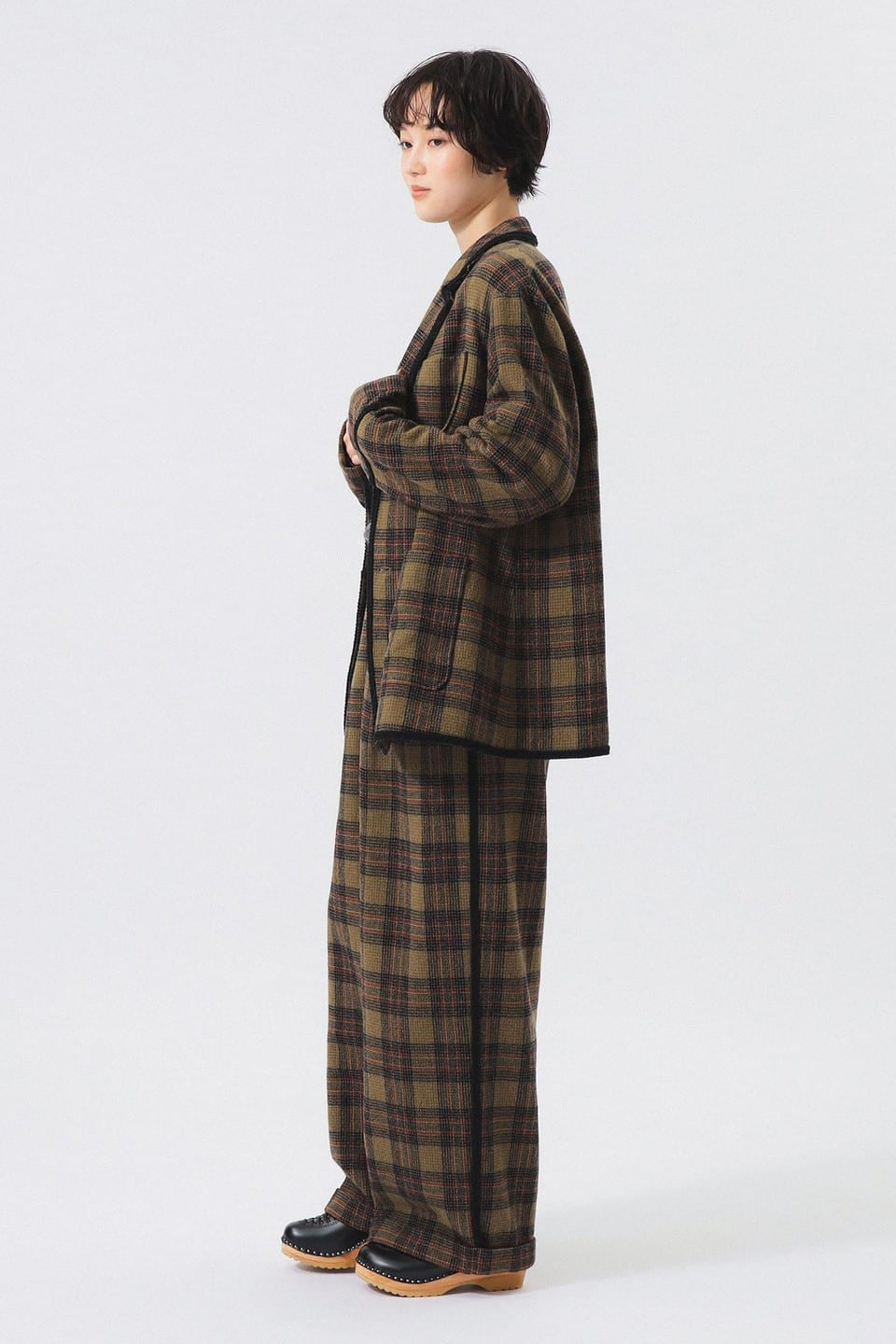 Wool Check Pant - Khaki