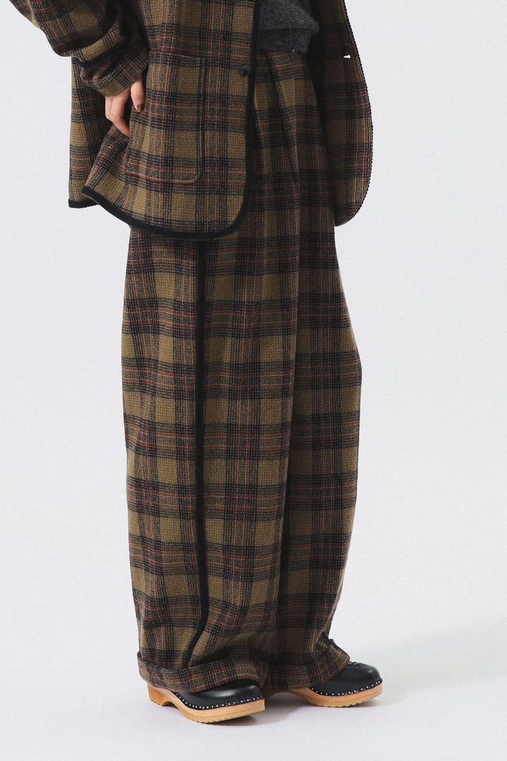 Wool Check Pant - Khaki