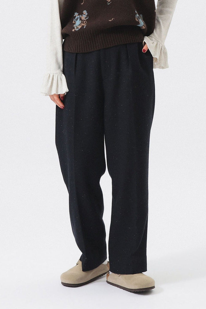 Tweed Pants - Navy