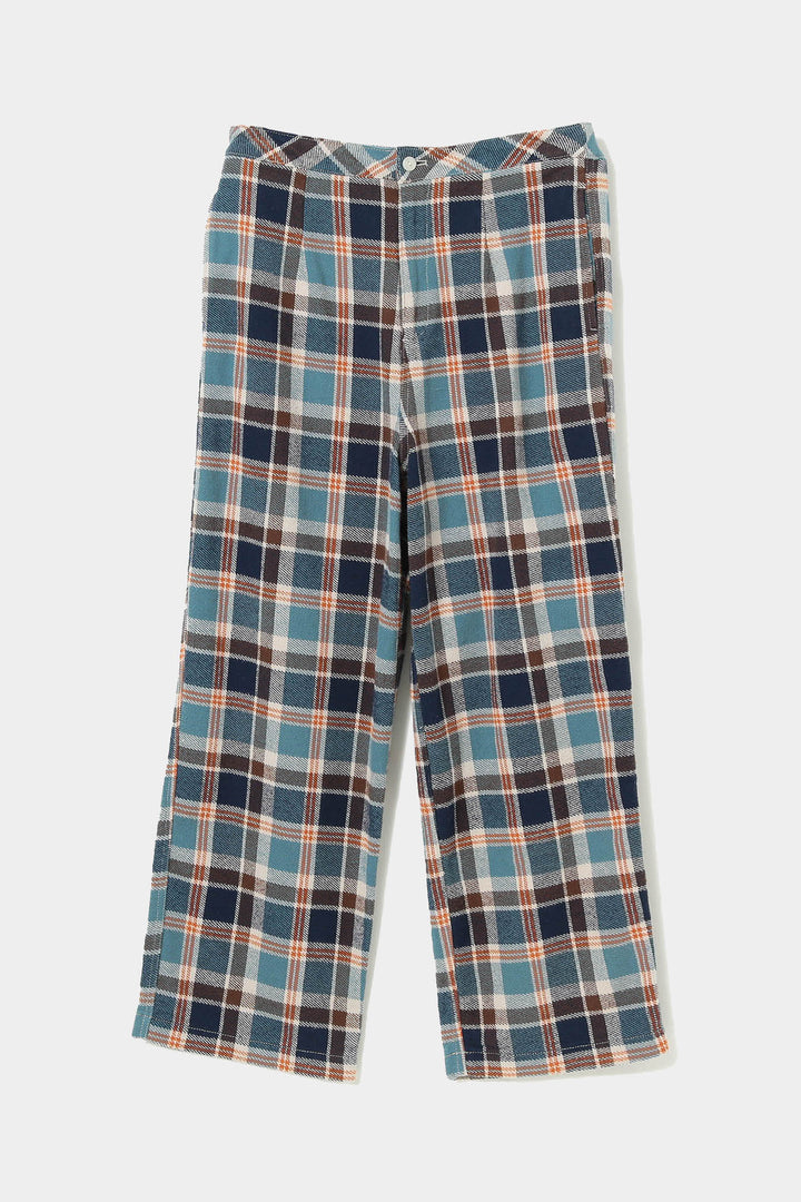 Boy Work Check Easy Pants - Blue