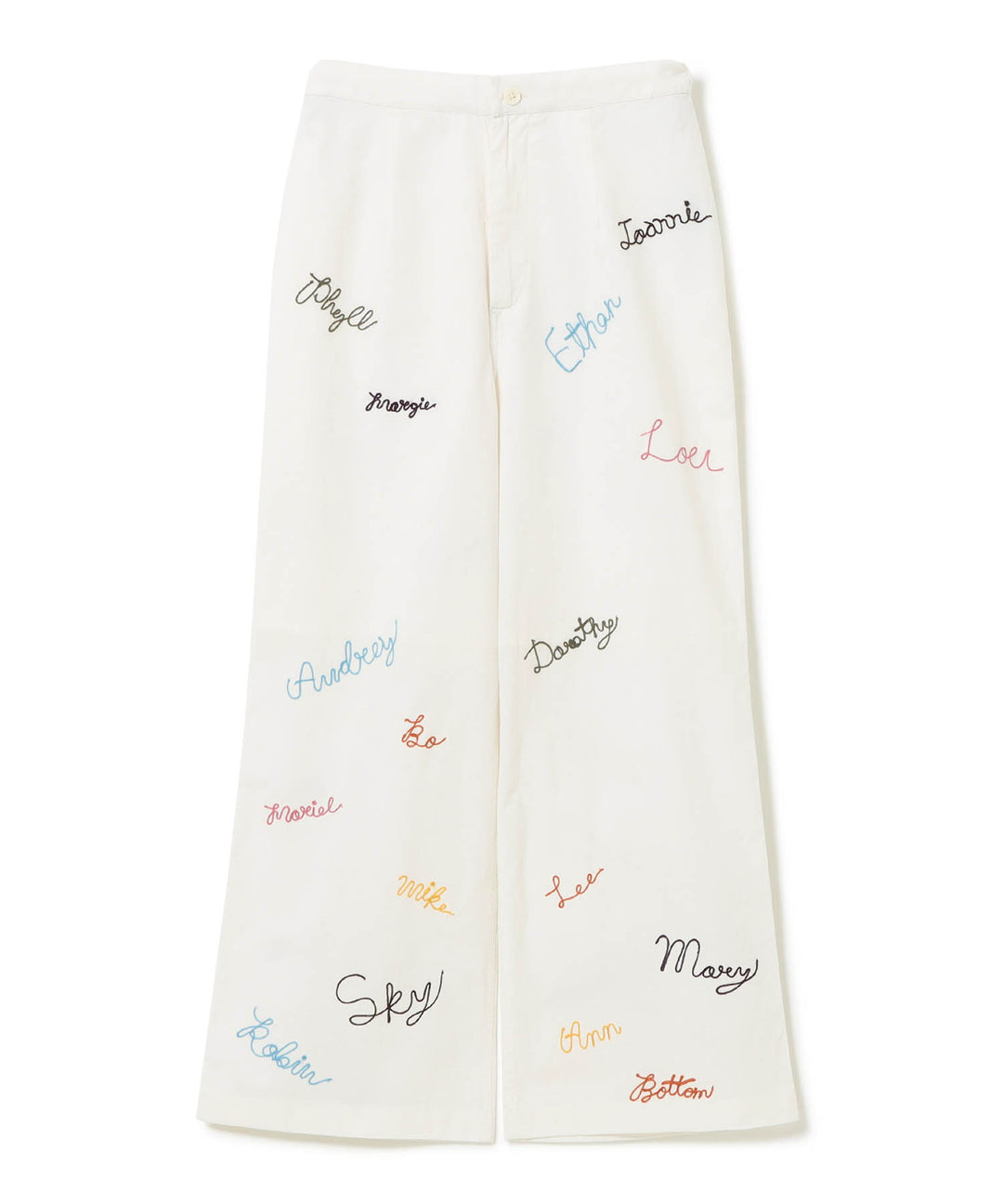 Embroidery Apron Trousers - Off White (PRE-ORDER) - Frontiers Woman
