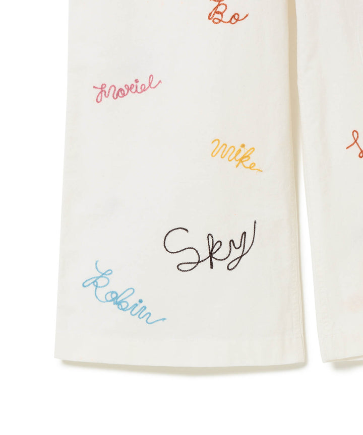 Embroidery Apron Trousers - Off White (PRE-ORDER) - Frontiers Woman