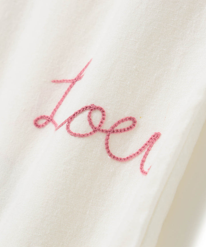 Embroidery Apron Trousers - Off White (PRE-ORDER) - Frontiers Woman