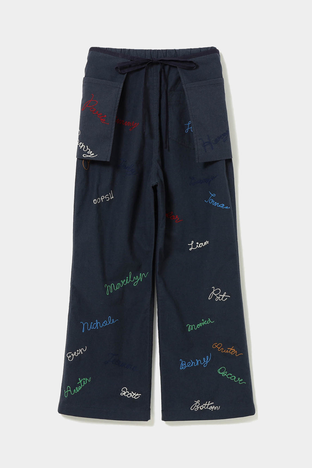 Embroidery Apron Trousers - Navy (PRE-ORDER) - Frontiers Woman