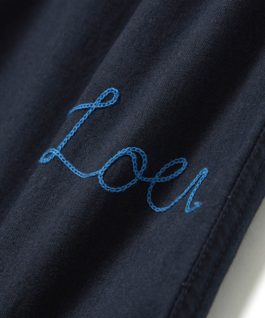 Embroidery Apron Trousers - Navy (PRE-ORDER) - Frontiers Woman