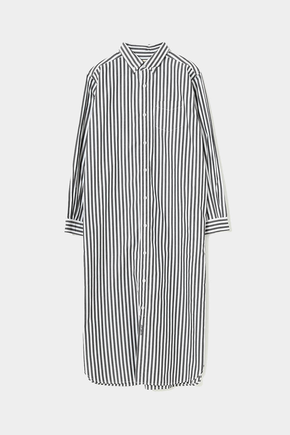 Stripe Button Down Dress - Black - Frontiers Woman
