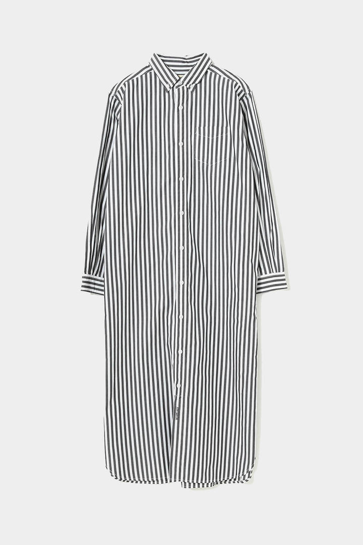 Stripe Button Down Dress - Black - Frontiers Woman