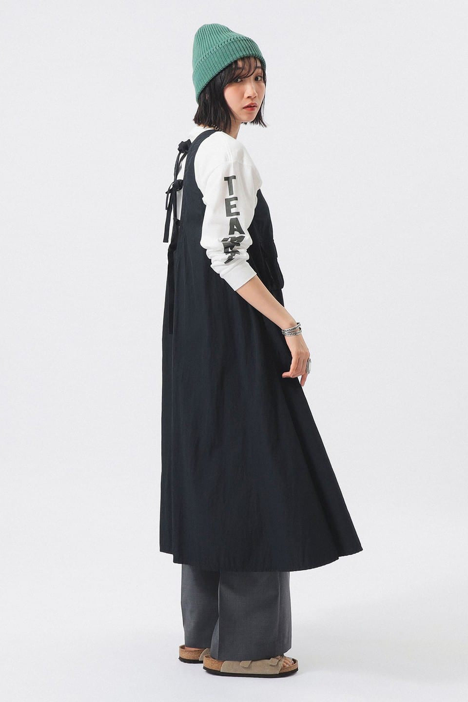 Nylon Tussah C-1 Sleeveless Dress - Black - Frontiers Woman