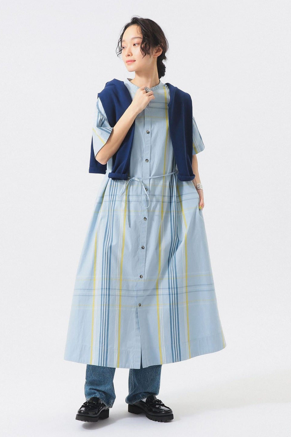 Big Tartan Dress - Light Blue - Frontiers Woman