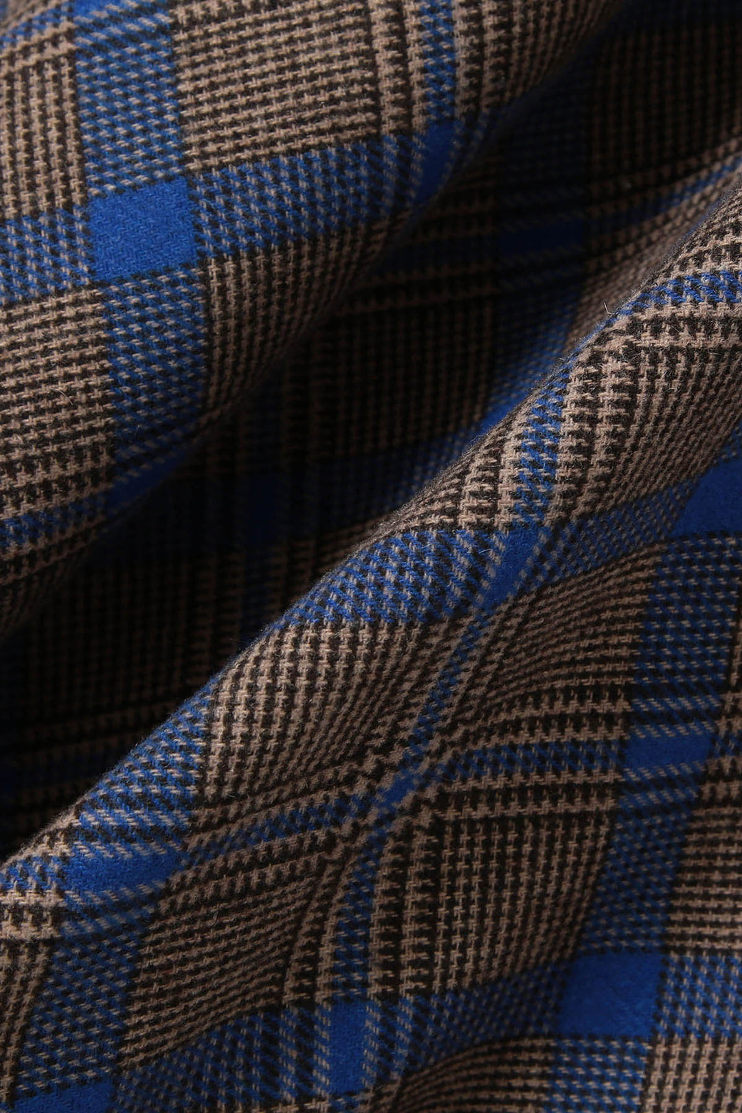 Check Long A-Line Skirt - Brown