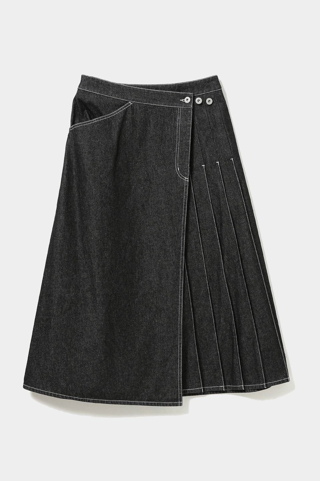 Wraped Pleated Skirt - Black - Frontiers Woman