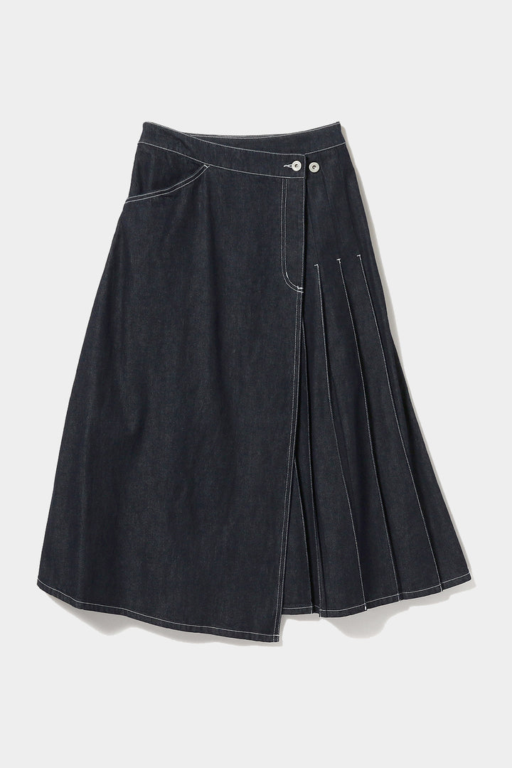 Wraped Pleated Skirt - Indigo - Frontiers Woman