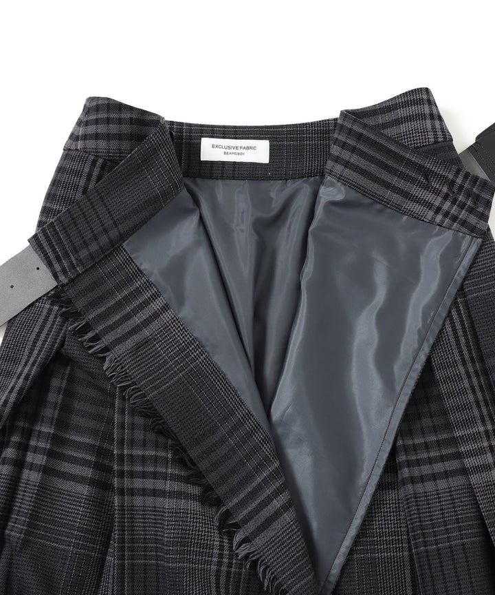Check Kilt Skirt - Grey