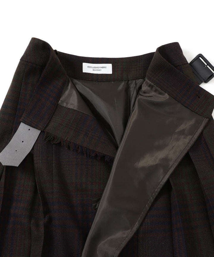 Check Kilt Skirt - Navy