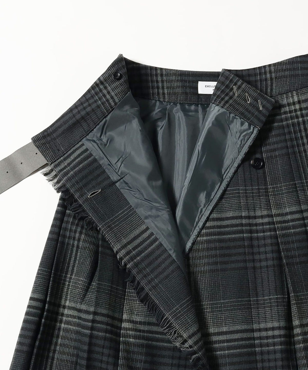 Check Kilt Skirt - Grey